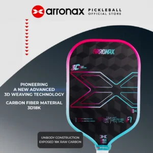 Arronax DELLFORCE F1 18K Carbon Fiber Control & Power Pickleball Paddle -- 16mm