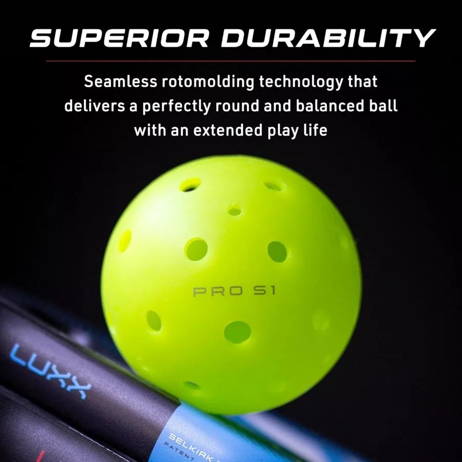Selkirk Sport Pro S1 Pickleball Balls -- 12-pack (Crack-Resistant)